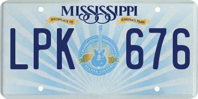 MS license plate LPK676