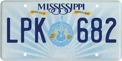 MS license plate LPK682