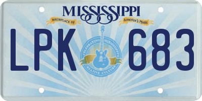 MS license plate LPK683
