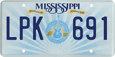 MS license plate LPK691