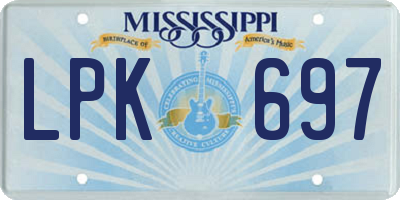 MS license plate LPK697