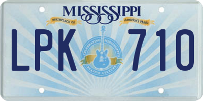 MS license plate LPK710