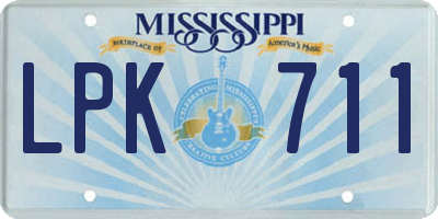 MS license plate LPK711