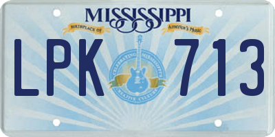 MS license plate LPK713