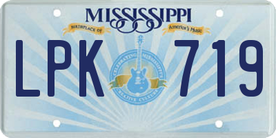 MS license plate LPK719