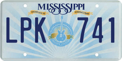 MS license plate LPK741