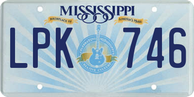 MS license plate LPK746