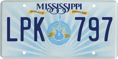 MS license plate LPK797