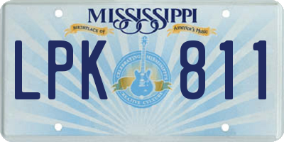 MS license plate LPK811