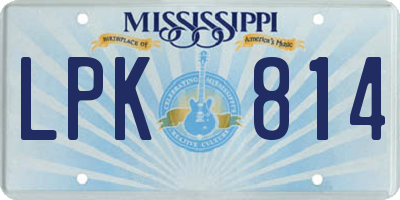 MS license plate LPK814