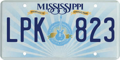 MS license plate LPK823
