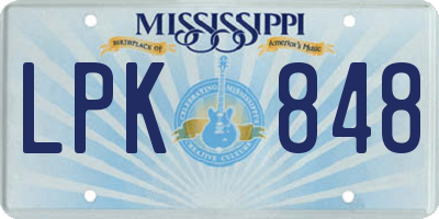 MS license plate LPK848