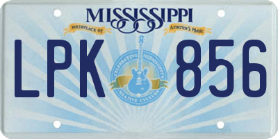 MS license plate LPK856