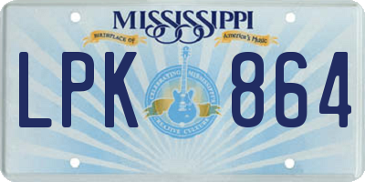 MS license plate LPK864