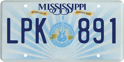 MS license plate LPK891