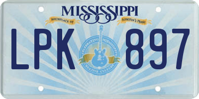 MS license plate LPK897
