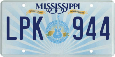 MS license plate LPK944