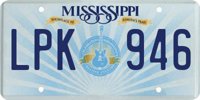 MS license plate LPK946