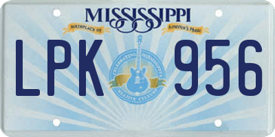 MS license plate LPK956
