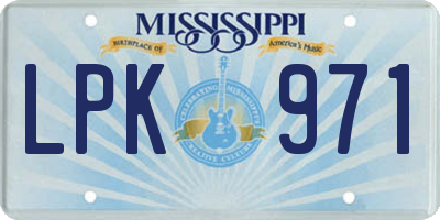 MS license plate LPK971