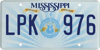 MS license plate LPK976