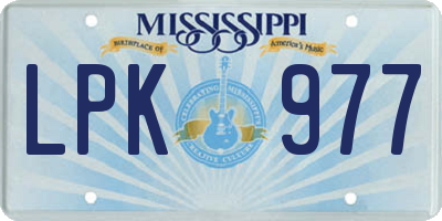 MS license plate LPK977