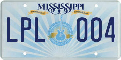 MS license plate LPL004