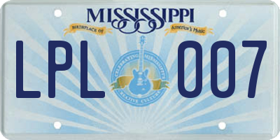 MS license plate LPL007