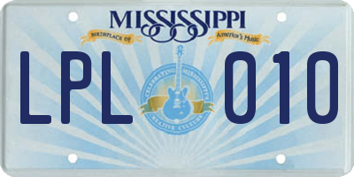 MS license plate LPL010