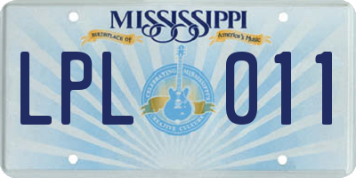 MS license plate LPL011