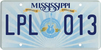 MS license plate LPL013