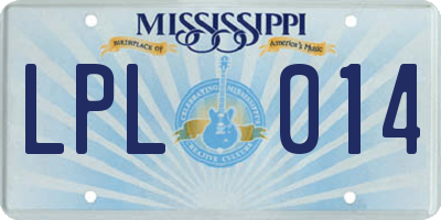 MS license plate LPL014