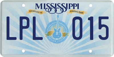 MS license plate LPL015