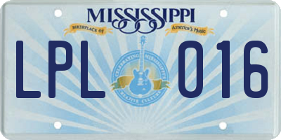 MS license plate LPL016