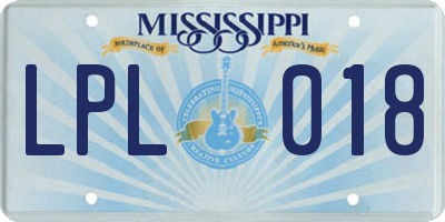 MS license plate LPL018