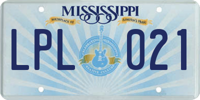 MS license plate LPL021
