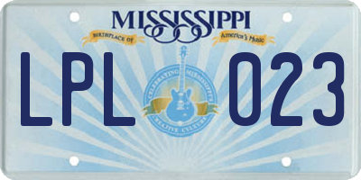 MS license plate LPL023