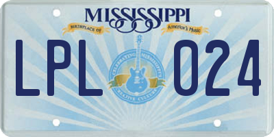 MS license plate LPL024
