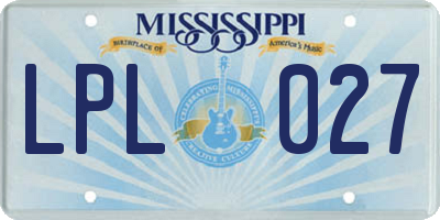 MS license plate LPL027