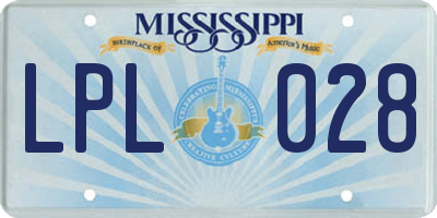 MS license plate LPL028