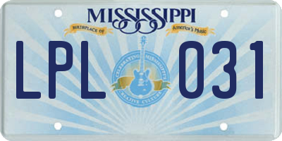 MS license plate LPL031