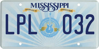 MS license plate LPL032