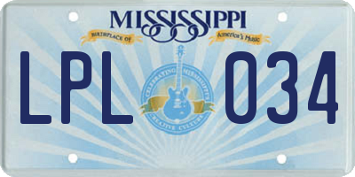 MS license plate LPL034