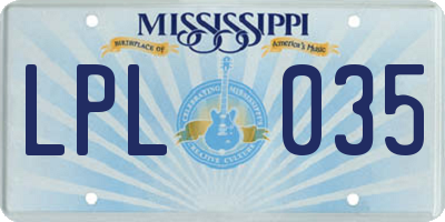 MS license plate LPL035
