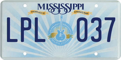 MS license plate LPL037