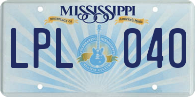 MS license plate LPL040