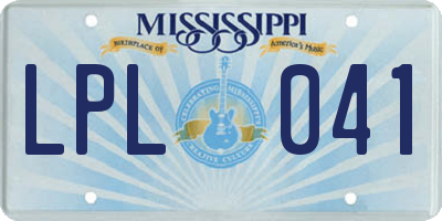 MS license plate LPL041