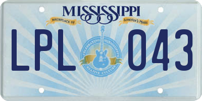 MS license plate LPL043