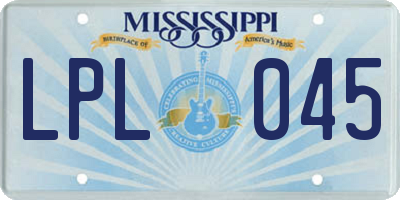 MS license plate LPL045