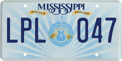 MS license plate LPL047